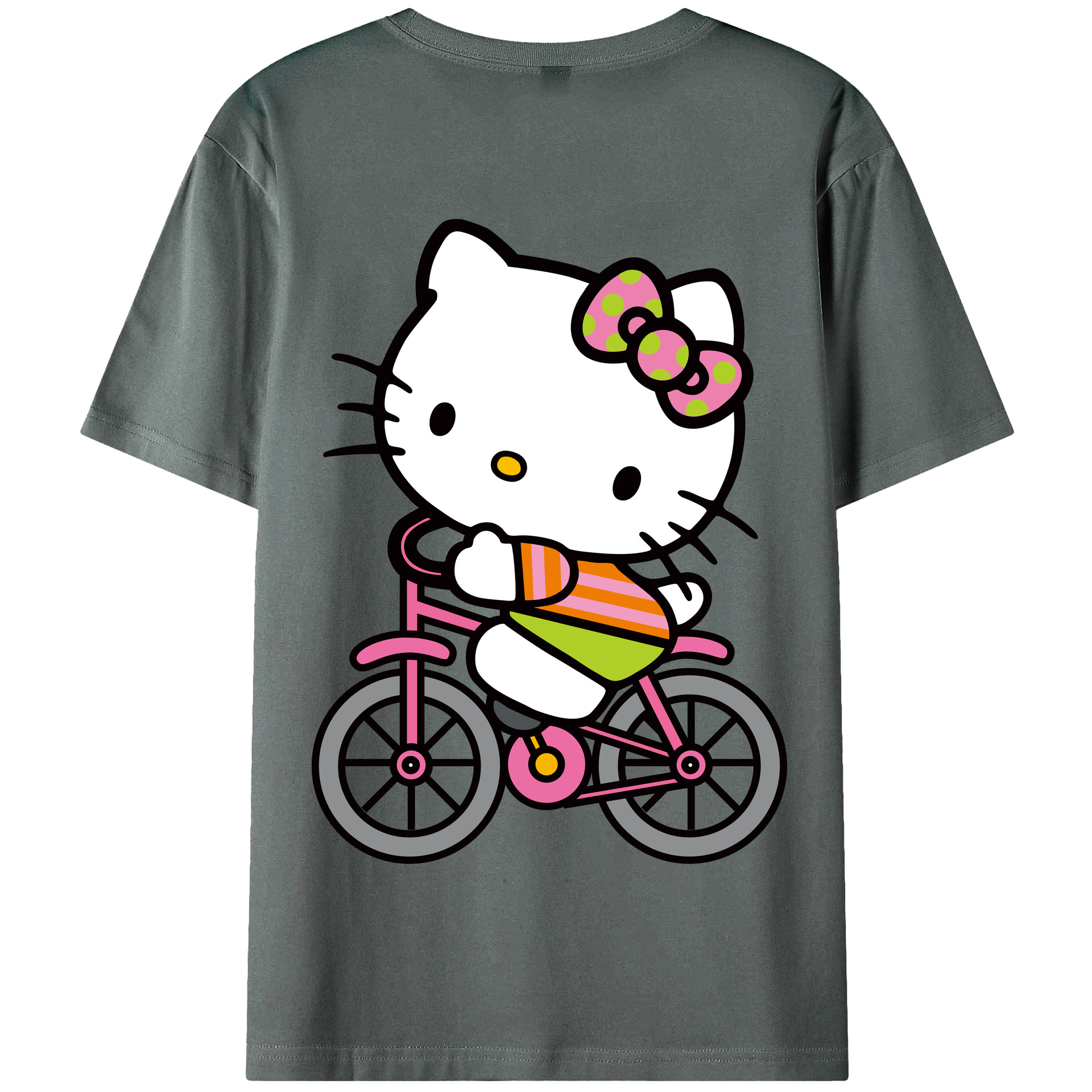 （画像用） Hello Kitty ハローキティ 綿100％半袖Tシャツ（背面プリント）